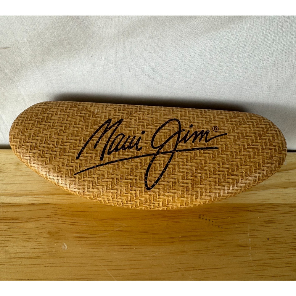 Maui Jim Small Hard Glasses Case Tan Brown Protective Clamshell Sunglasses